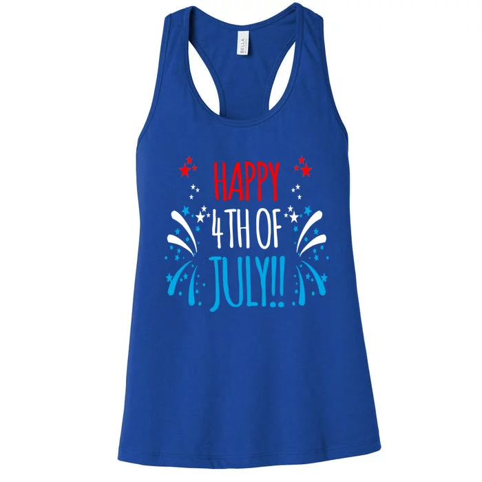 Firework Gift Happy Fourth Of July! Gift Women's Racerback Tank