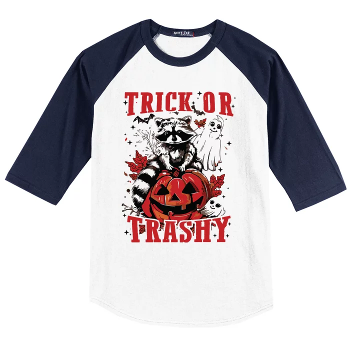 Feral Girl Halloween Trick Or Trashy Baseball Sleeve Shirt