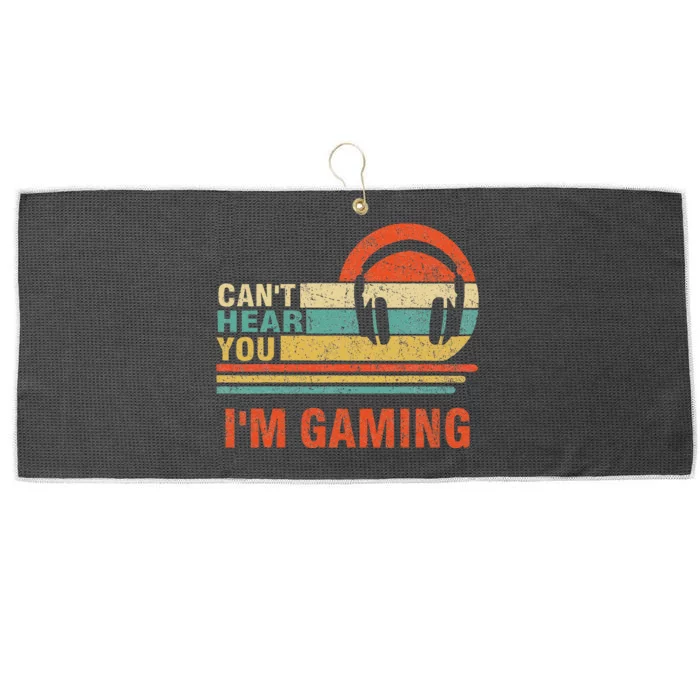 Funny Gamer Headset I CanT Hear You IM Gaming Gift Large Microfiber Waffle Golf Towel