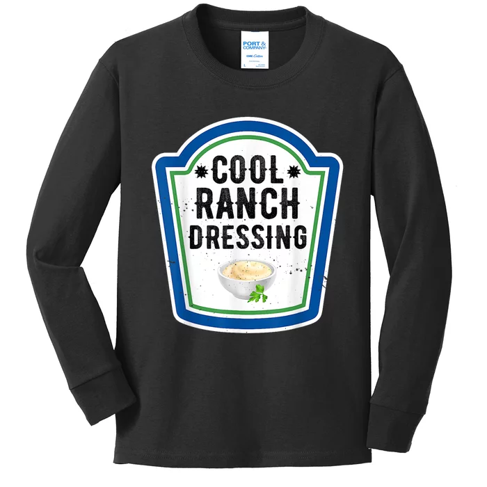 Funny Group Halloween Costume Ranch Dressing Group Condiment Kids Long Sleeve Shirt