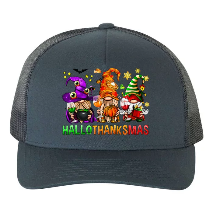 Festive Gnomies Hilarious Christmas Getaway Yupoong Adult 5-Panel Trucker Hat