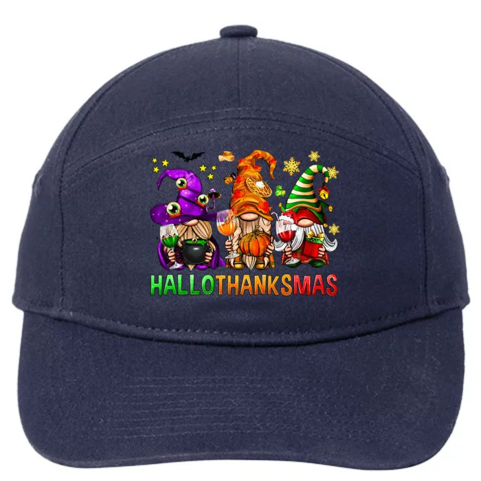 Festive Gnomies Hilarious Christmas Getaway 7-Panel Snapback Hat