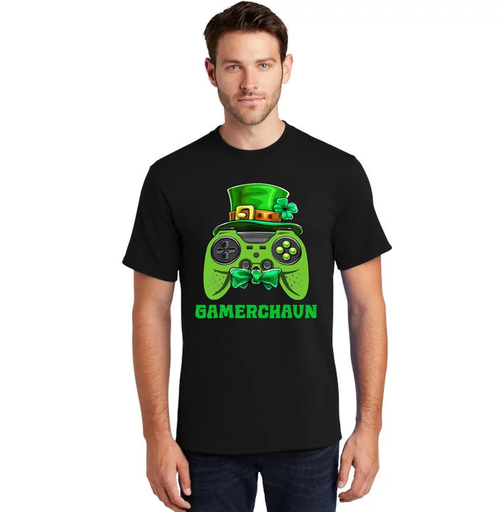 Funny Gamerchaun Irish Gamer Leprechaun St Patrick's Day Tall T-Shirt