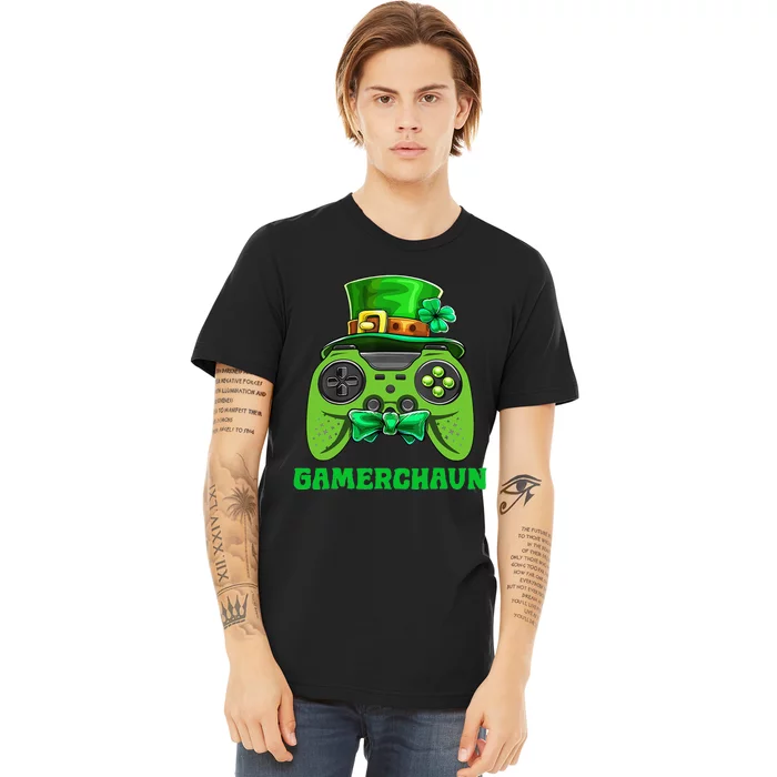 Funny Gamerchaun Irish Gamer Leprechaun St Patrick's Day Premium T-Shirt