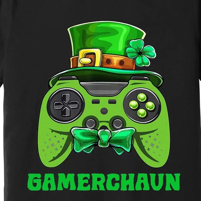 Funny Gamerchaun Irish Gamer Leprechaun St Patrick's Day Premium T-Shirt