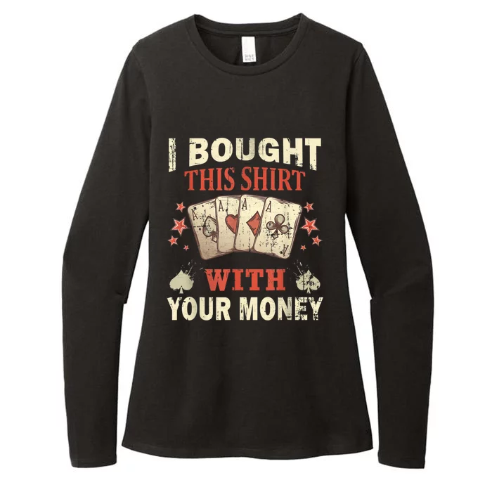 Funny Gambling I Poker Card Player Gaming Icon Tee Womens CVC Long Sleeve Shirt