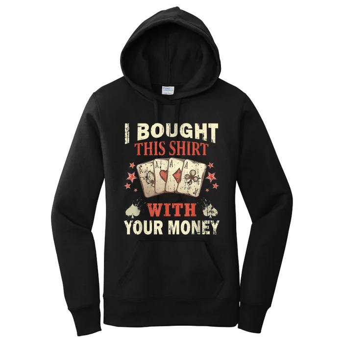 Funny Gambling I Poker Card Player Gaming Icon Tee Women's Pullover Hoodie