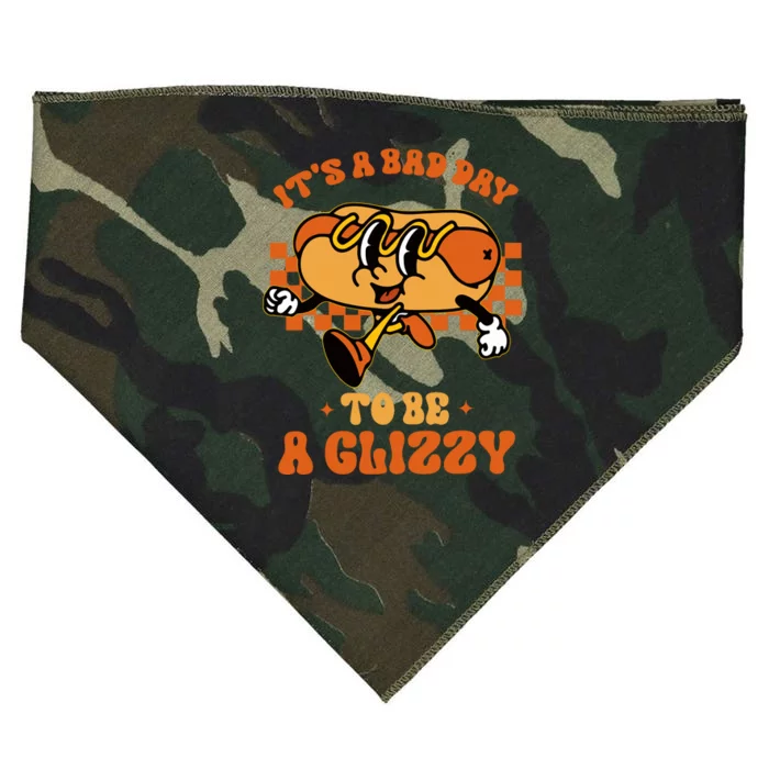 Funny Groovy ItS A Bad Day To Be A Glizzy Hot Dog Humor USA-Made Doggie Bandana