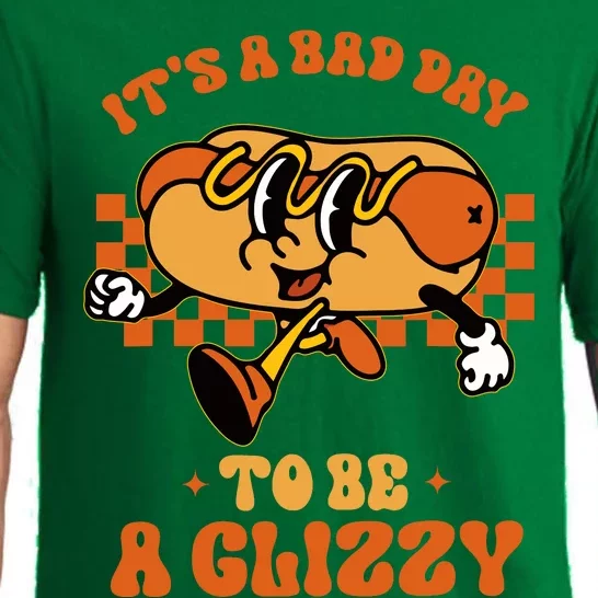 Funny Groovy ItS A Bad Day To Be A Glizzy Hot Dog Humor Pajama Set