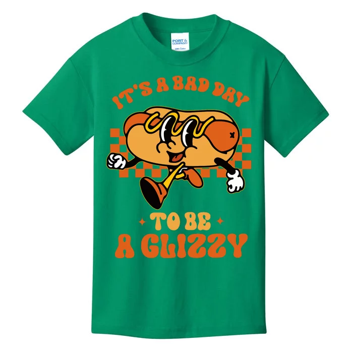 Funny Groovy ItS A Bad Day To Be A Glizzy Hot Dog Humor Kids T-Shirt