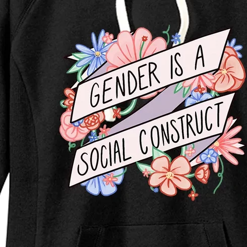 Floral Gender Is A Social Construct Women's Fleece Hoodie