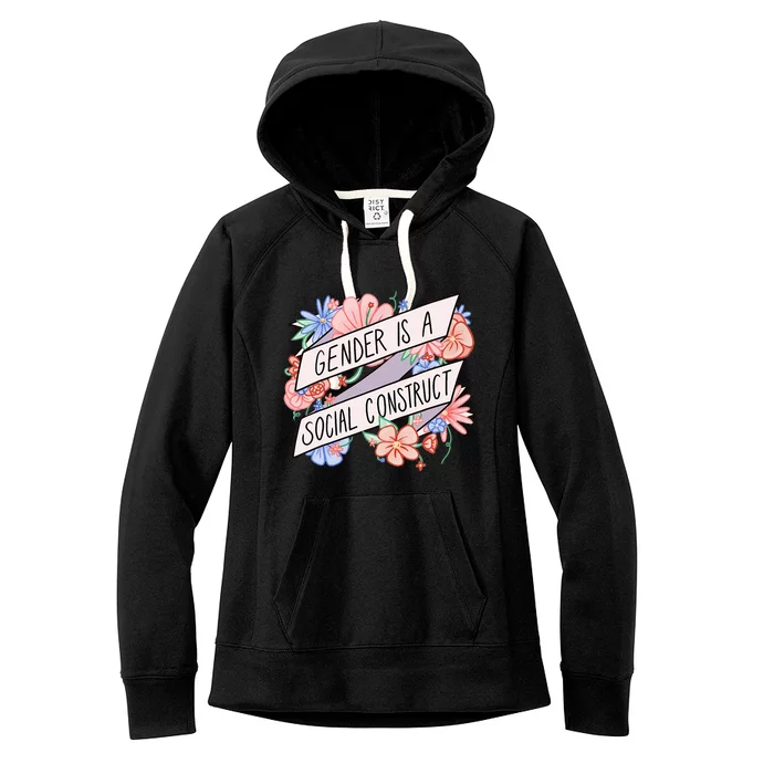 Floral Gender Is A Social Construct Women's Fleece Hoodie