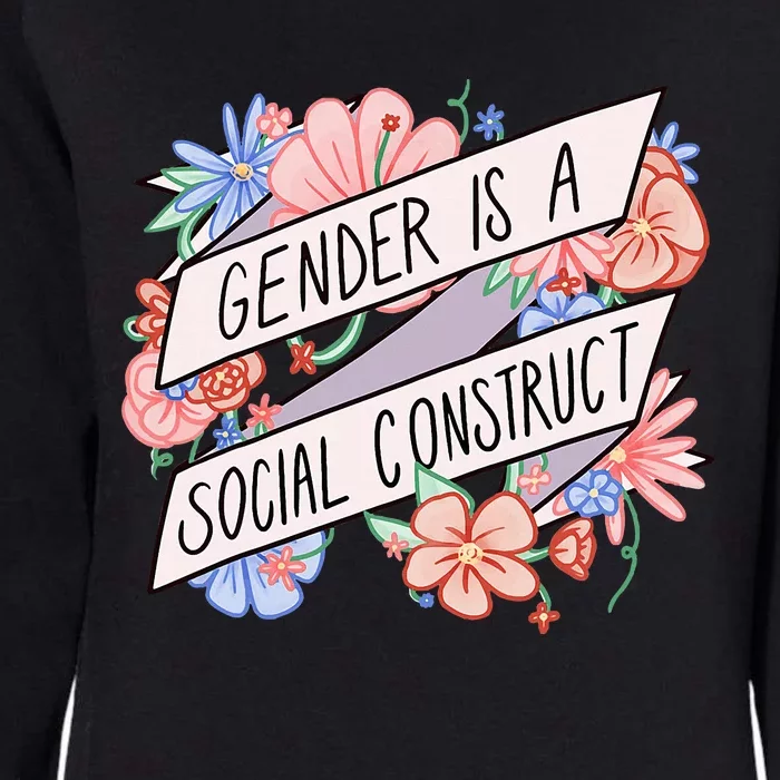 Floral Gender Is A Social Construct Womens California Wash Sweatshirt