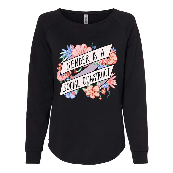 Floral Gender Is A Social Construct Womens California Wash Sweatshirt