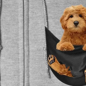 Funny Goldendoodle In Your Pocket For Groodle Lovers Full Zip Hoodie