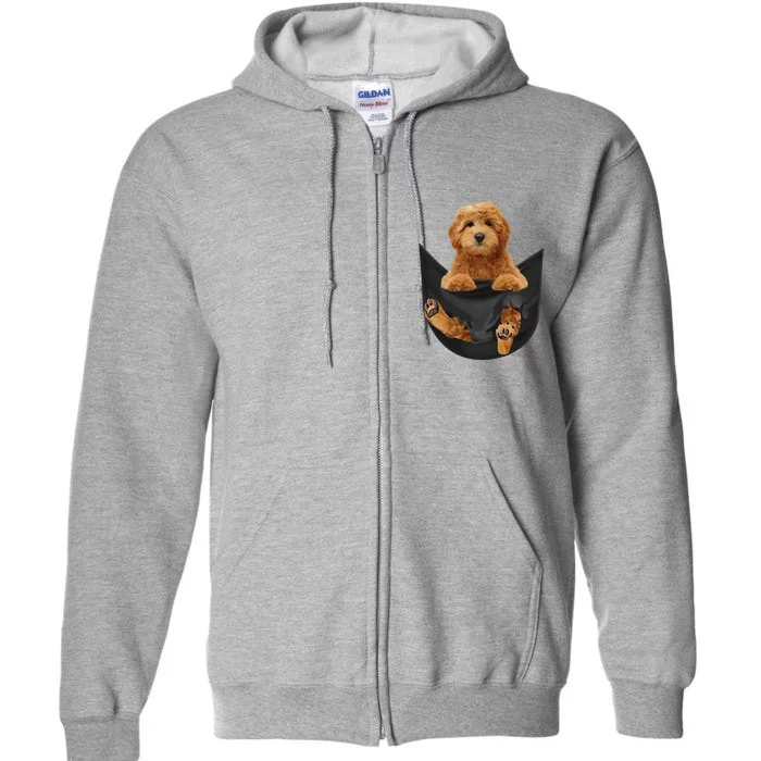 Funny Goldendoodle In Your Pocket For Groodle Lovers Full Zip Hoodie