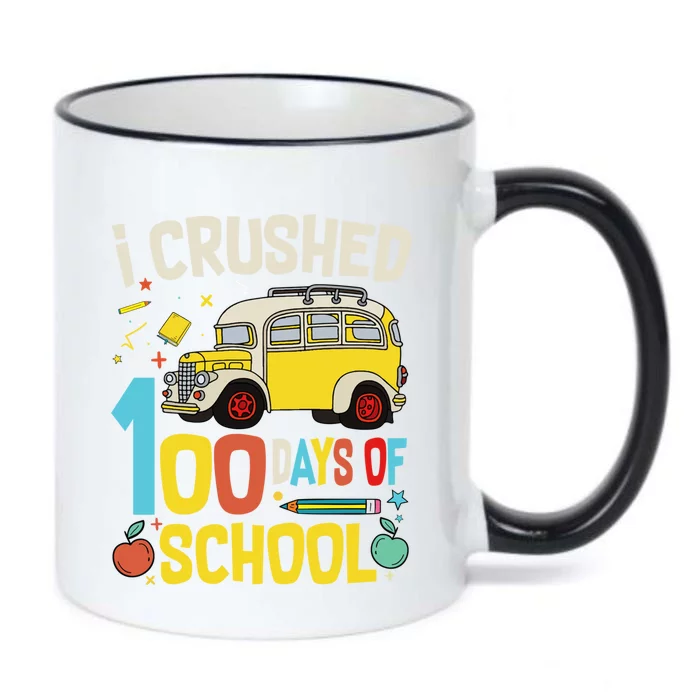 Funny Graphic I Crushed 100 Days Of School Teacher Gift Black Color Changing Mug