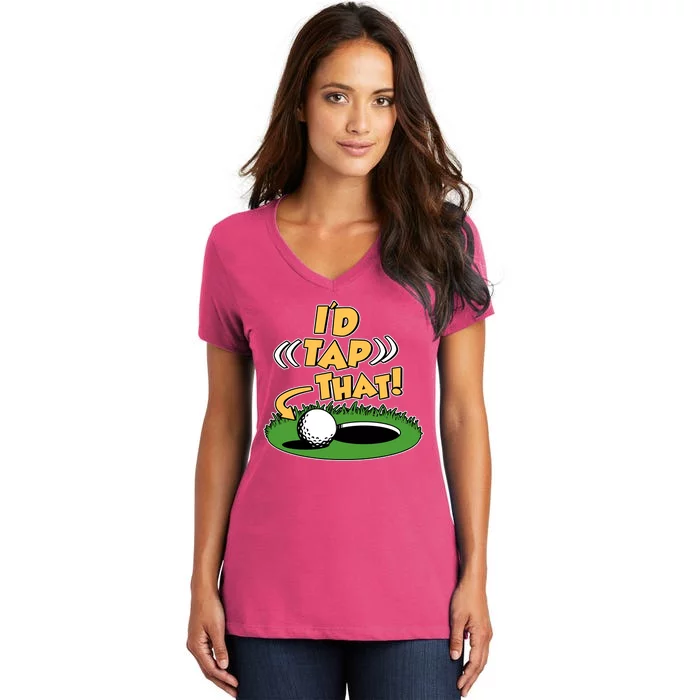 Funny Golfing Id Tap That Women's V-Neck T-Shirt