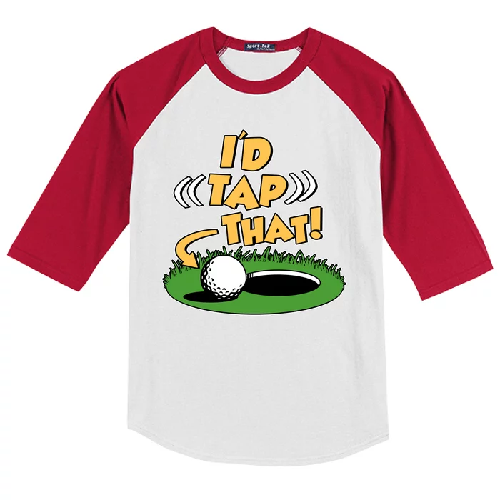 Funny Golfing Id Tap That Kids Colorblock Raglan Jersey