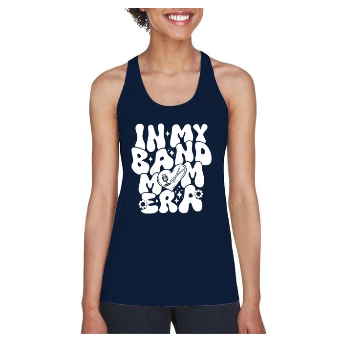 Funny Groovy In My Band Mom Era Trendy Band Mom Gift Women's Racerback Tank