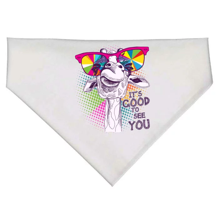 Funny Giraffe It's Good To See You USA-Made Doggie Bandana