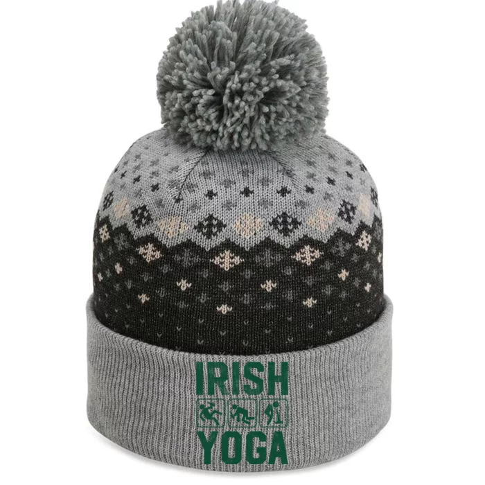 Funny Green Irish Yoga St Patricks Day Funny Gift The Baniff Cuffed Pom Beanie