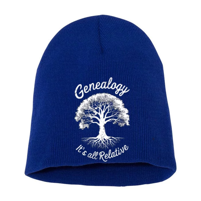 Family Genealogy Its All Relative Gift Short Acrylic Beanie