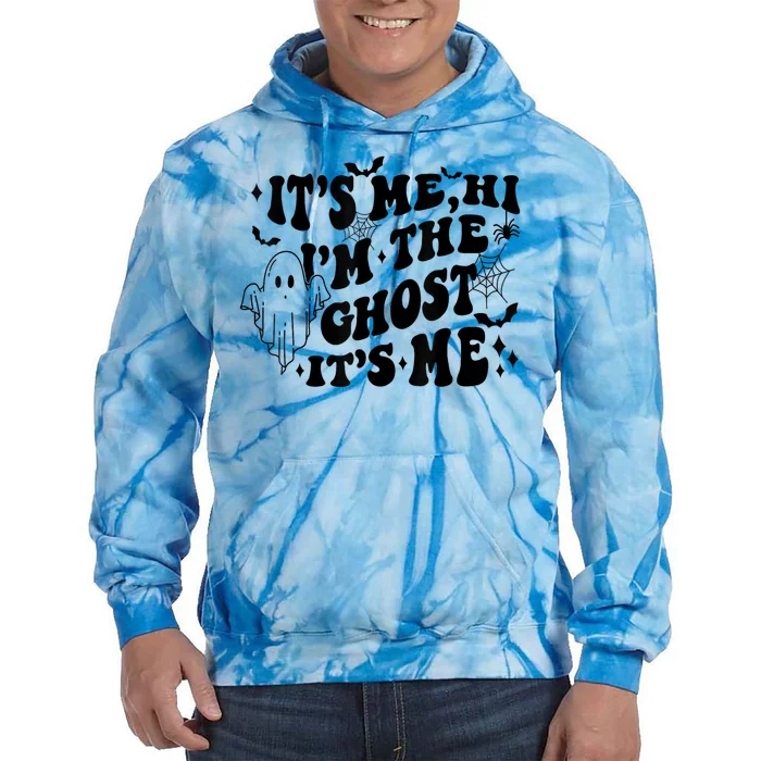 Funny Groovy Its Me Hi Im The Ghost Its Me Halloween Tie Dye Hoodie