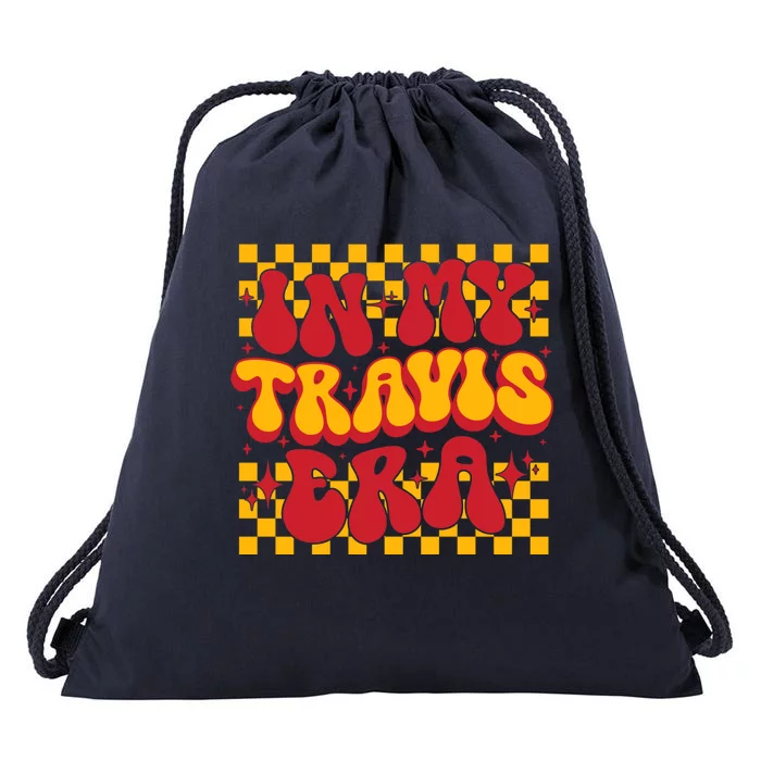 Funny Groovy In My Travis Era Drawstring Bag