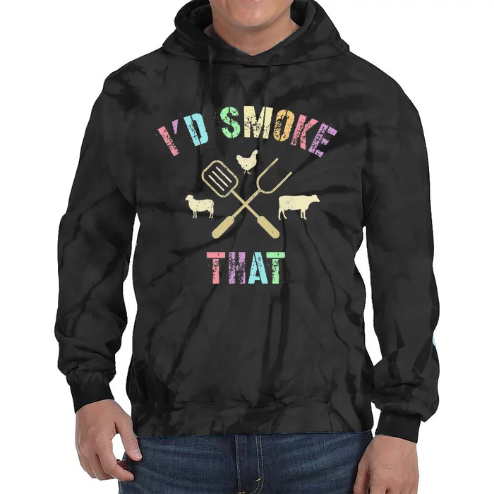 Funny Grilling ID Smoke That Grills Chef Pit Meat Gangster Tie Dye Hoodie