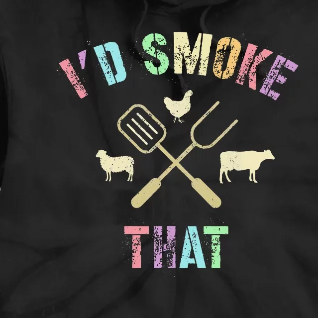 Funny Grilling ID Smoke That Grills Chef Pit Meat Gangster Tie Dye Hoodie