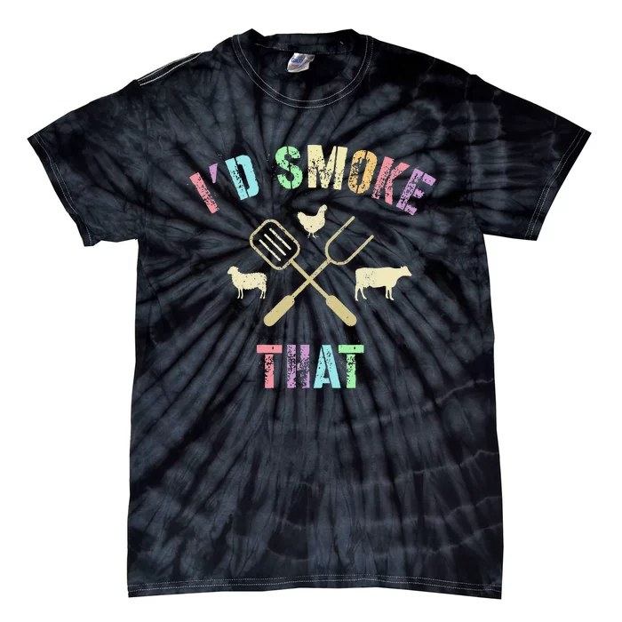 Funny Grilling ID Smoke That Grills Chef Pit Meat Gangster Tie-Dye T-Shirt