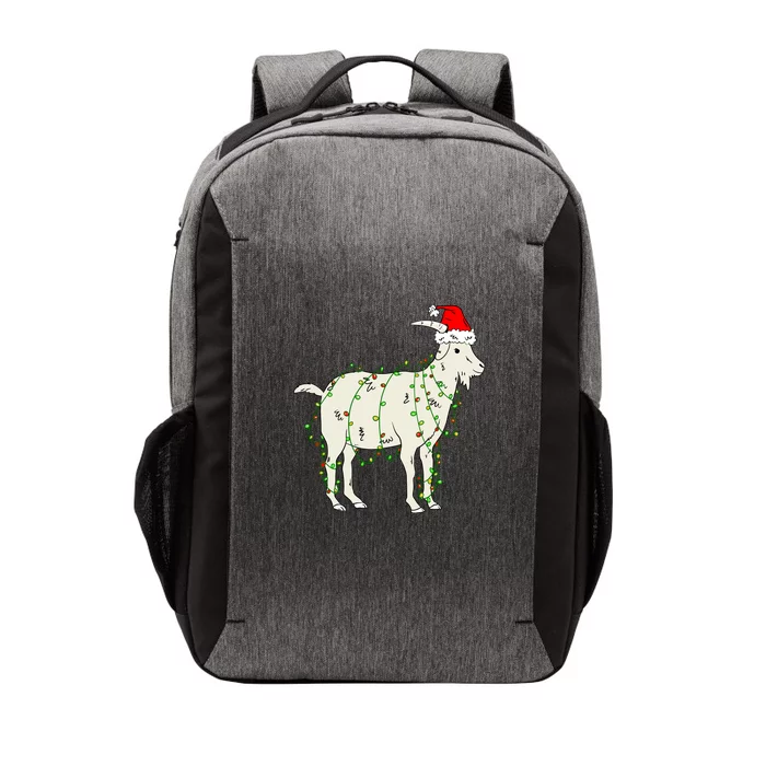 Funny Goat In Tangled Christmas Lights Santa Claus Hat Vector Backpack