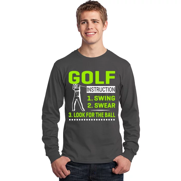 Funny Golf Instructions Long Sleeve Shirt