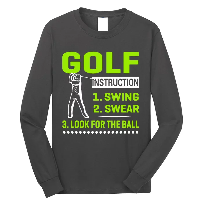 Funny Golf Instructions Long Sleeve Shirt