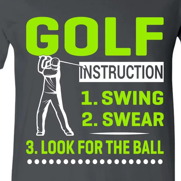 Funny Golf Instructions V-Neck T-Shirt