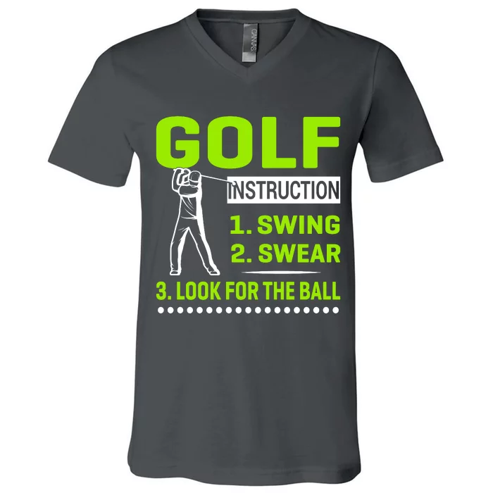 Funny Golf Instructions V-Neck T-Shirt