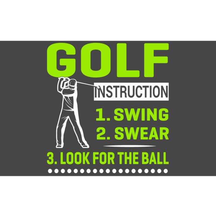 Funny Golf Instructions Bumper Sticker