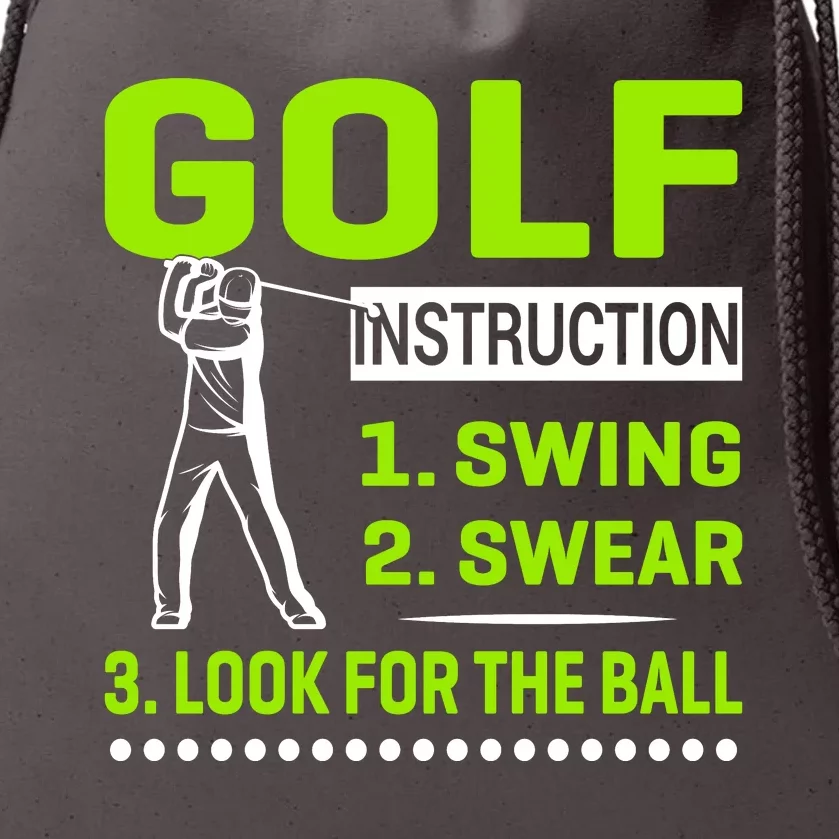 Funny Golf Instructions Drawstring Bag