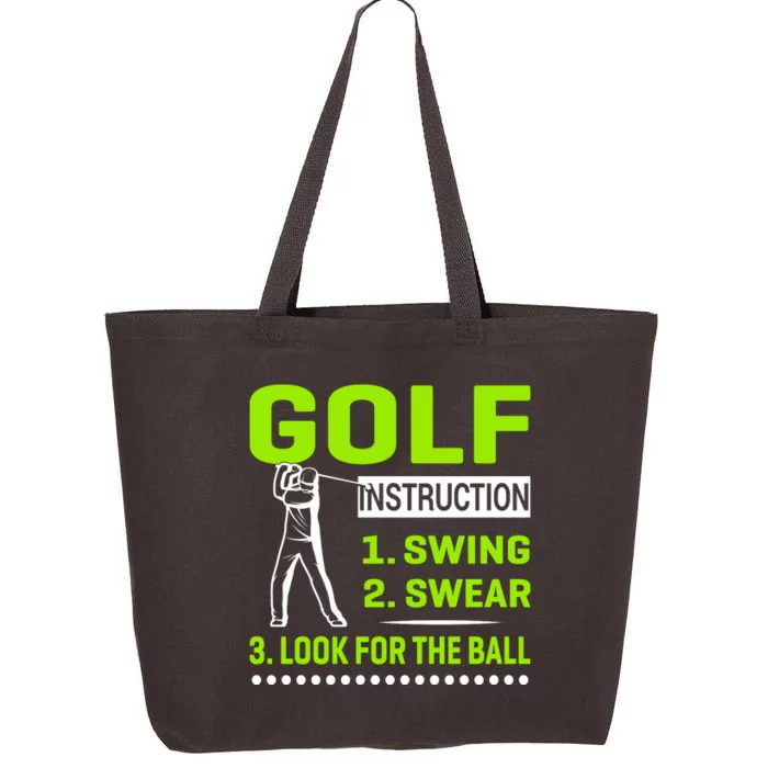 Funny Golf Instructions 25L Jumbo Tote