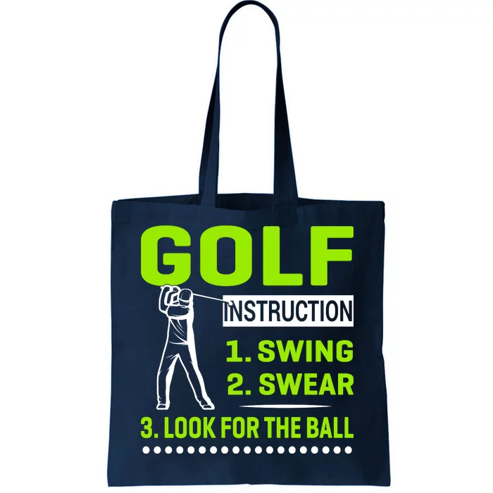 Funny Golf Instructions Tote Bag