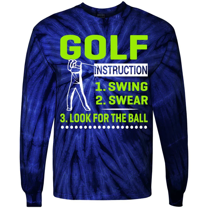 Funny Golf Instructions Tie-Dye Long Sleeve Shirt