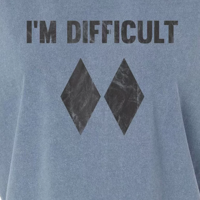 Funny Gift I'm Difficult Double Black Diamond Ski Snowboard Gift Garment-Dyed Women's Muscle Tee