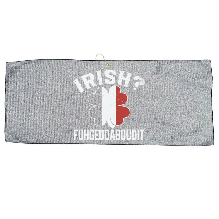 Funny Green Italian St Patricks Day Irish Fuhgeddaboudit Large Microfiber Waffle Golf Towel