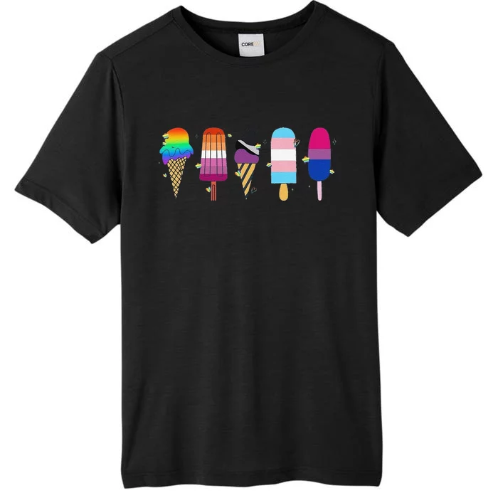 Funny Gay Ice Cream Pride Lgbt Gift ChromaSoft Performance T-Shirt