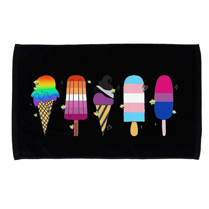 Funny Gay Ice Cream Pride Lgbt Gift Microfiber Hand Towel