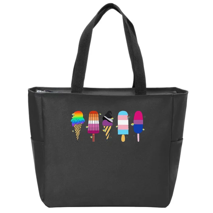 Funny Gay Ice Cream Pride Lgbt Gift Zip Tote Bag