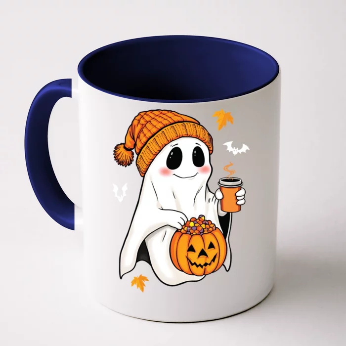 Funny Ghost Ing Coffee Trick Or Treat Pumpkin Bucket Cute Gift Front & Back Coffee Mug