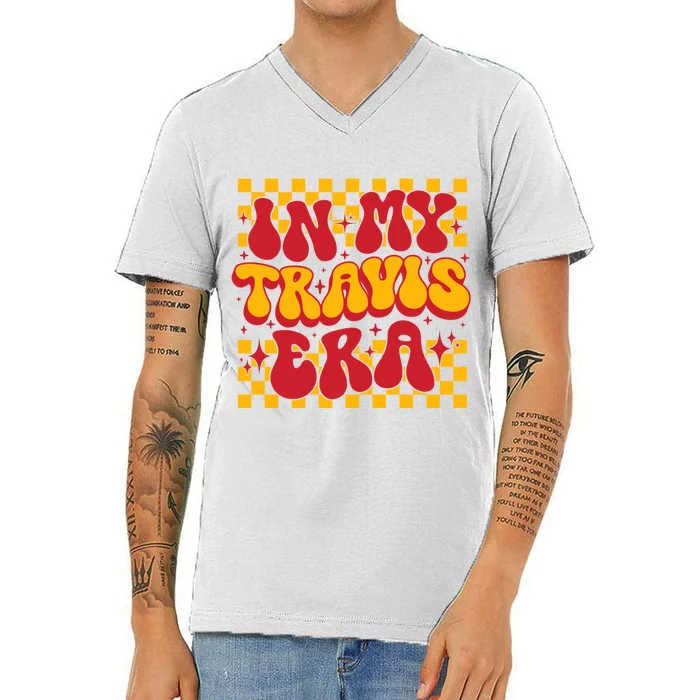 Funny Groovy In My Travis Era V-Neck T-Shirt