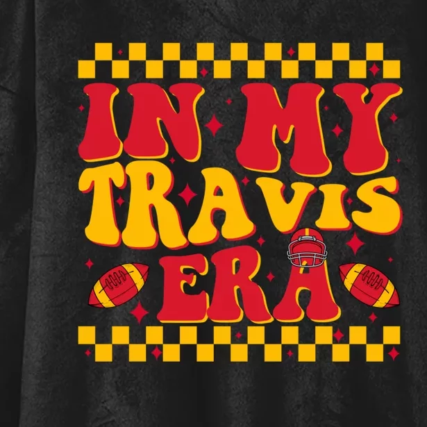 Funny Groovy In My Travis Era Hooded Wearable Blanket